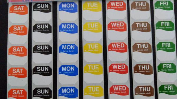 Buy cheap Weekly food safety label for restaurant usage from wholesalers