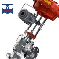 Buy cheap Electric And Pneumatic Operated Angle Type Control Valve , Single Seat product