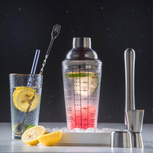 Buy cheap Production Shaker Glass Cocktail Shaker Bottle With Stainless Steel Lid And Degree Scale from wholesalers