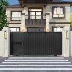 Outside Decoration Black Entrance Double Stainless Steel Door Wrought Iron