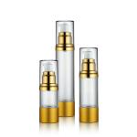 Anodized aluminum head cap vacuum bottle cosmetics in 15ml 20mlALUM plastic