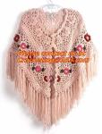 Crochet Scarf Women Pashmina Fur Designer Wrap Scarf Handmade Crocheted