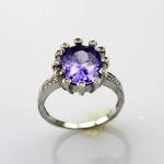 Women' Jewellery Sterling Silver Oval Garnet Cubic Zircon Ring(S-RT719)