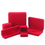Custom Logo Red Velvet Jewelry Box for Stud Earrings and Necklace
