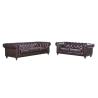 Buy cheap 100% Full Vintage Soft Leather Sofa Solid Wood Frame With Deep Leather Buttons from wholesalers