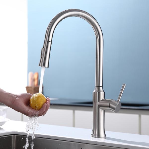 Wave Sensor 18/10 Stainless Steel Kitchen Faucets Eco Friendly CUPC Disc