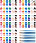 120 Pots Acrylic Paint Pots With Lids 20 Strips 5 Ml With 20 Pieces Paint