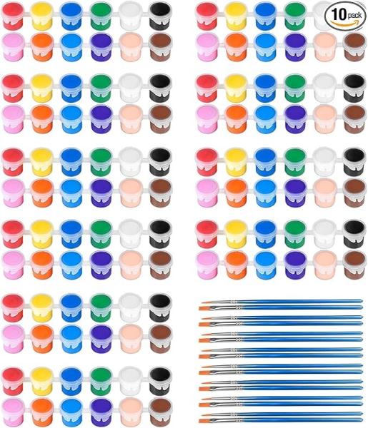120 Pots Acrylic Paint Pots With Lids 20 Strips 5 Ml With 20 Pieces Paint