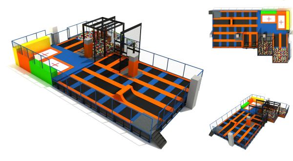 Buy cheap 396M2 Large Trampoline With Safety Net Chinese Big Trampoline Outdoor Trampoline from wholesalers
