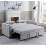 Queen Size Convertible Sleeper Sofa Bed, Comfortable Pull-Out Bed with