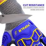 TPR Impact Safety Work Gloves13 Gauge Black Nitrile Sanding Screen TouchCut