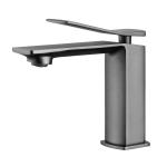 Brass Modern Single Hole Single Handle Basin Mixer in Grey