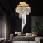 Large Hotel Staircase Stairwell Living room tassels Spirl Chandelier（WH-CC-28）