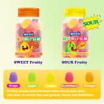 Sour Fruity Flavors Delicious Gummies Colorful Candy 0 Fat Vitamin C Gummy Candy