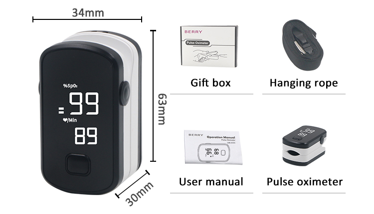 Rechargeable Finger Pulse Oximeter CE Spo2 Monitor For Home Hospital