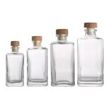 Round Glass Liquor Wine Whisky Tequila Vodka Bottle with Cork 100ml 200ml 250ml