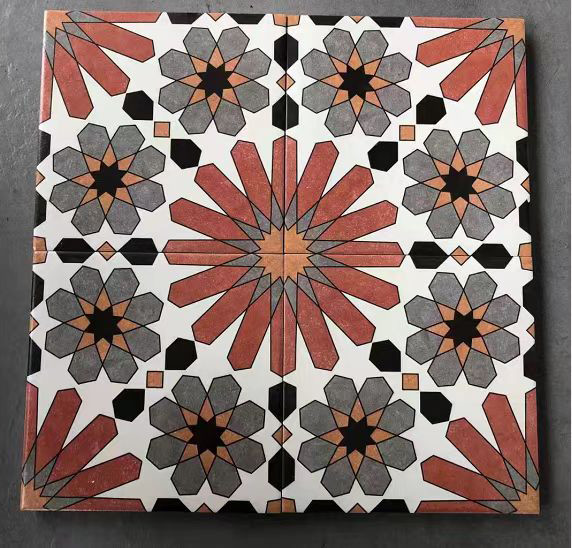 Brown And Gray Non-Slip 200x200mm Floor Ceramic Rustic Tiles For Living Room And Eco-Friendly Wall Tiles For Bathroom
