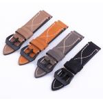 Watchband Genuine Cow Leather Watch Straps Black Brown Gray Wear-resistant