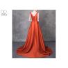 Buy cheap Beautiful Beading Long Tail Gown Orange Color Sleeveless V Collar Bandage Design from wholesalers