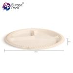Online shopping high quality disposable food cornstarch plastic plate with 3