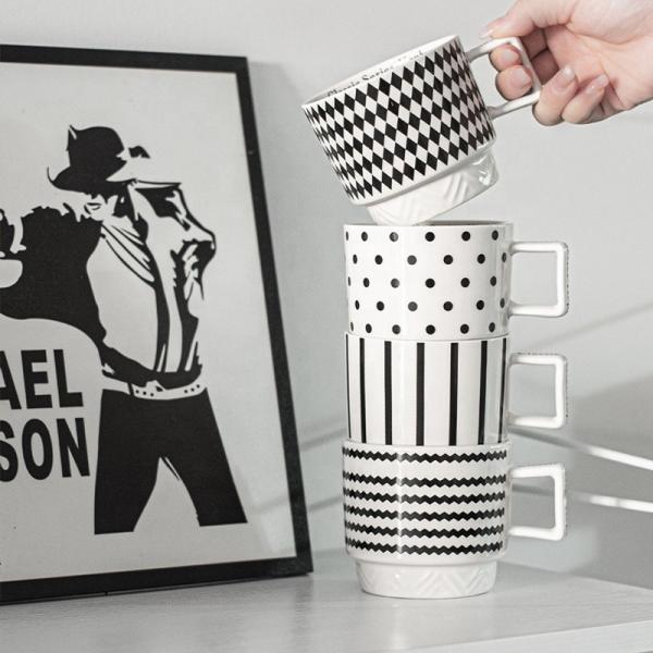 Buy cheap Experience The Elegance Of Black And White Ceramic Mug Coffee Cup For Business Gifts from wholesalers