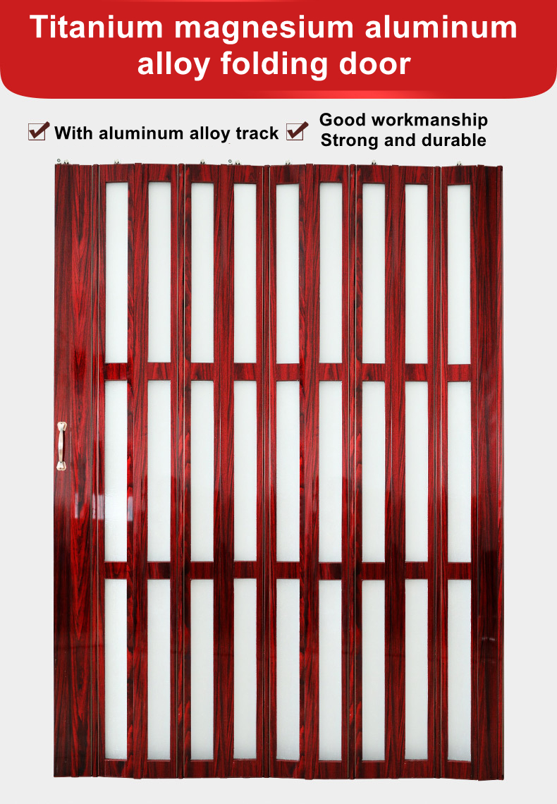 Fireproof Rail Free PVC Sliding Door Aluminum Alloy Track For Bathroom Kitchen