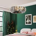 Feather Chandelier Lighting For Kids room lamp Bedroom staircase Restaurant ring