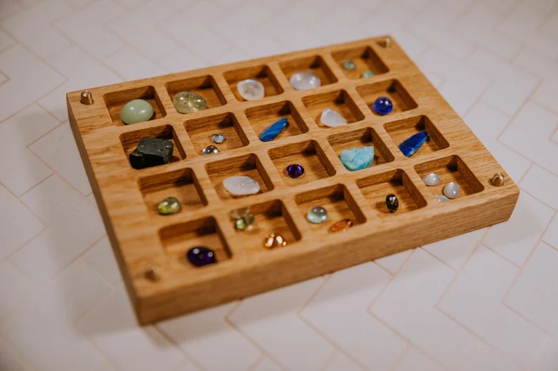 Personalized Jewelry Box Rotating Jewelry organizer Wooden Earrings Holder Unique Round Jewelry Case Gift for Her Annersay