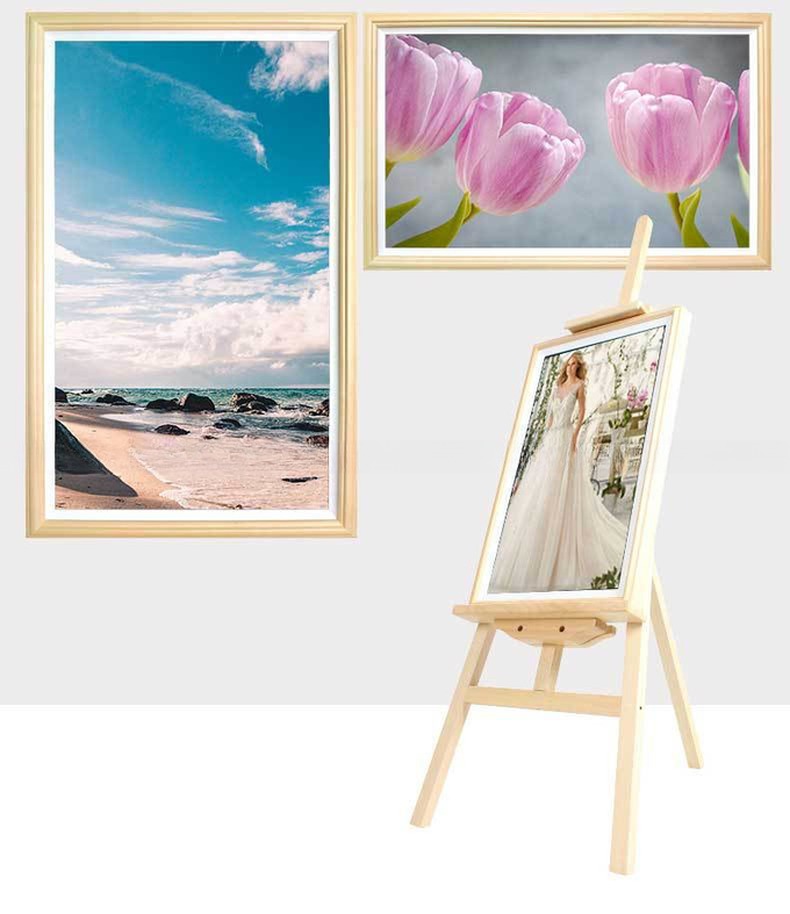 Wall 43" inch Wooden frame NFT screen 4K display for video photo multimedia loop player monitor with WIFI network Android OS
