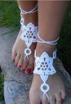 Barefoot Sandals, Nude shoes, Foot Jewelry, Wedding, Victorian Lace, Sexy,