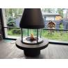 Buy cheap Carbon Steel Round Furniture High Style Luxury Glass Art Rotating Fireplace Furniture High Grade Black Modern from wholesalers