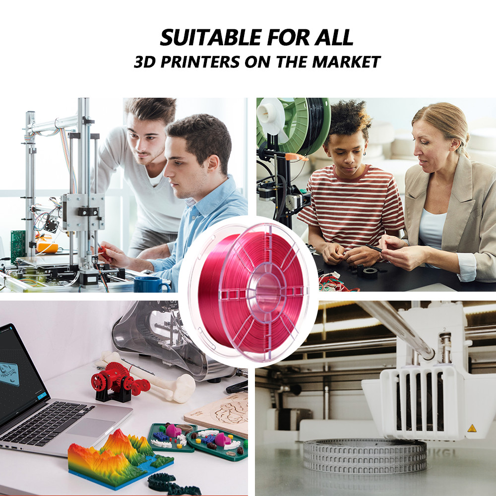 High-Speed Printing 3D Printer Filament 1kg Silk Rose Red 1.75mm PLA+ Filament