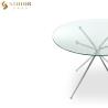 Buy cheap SGS Customized Modern Round Glass Top Dining Table Set for coffee shop from wholesalers