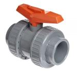 +GF+ 375 Series PVC-U/FPM Manual Ball Valve - JIS d50 | Double Union Solvent