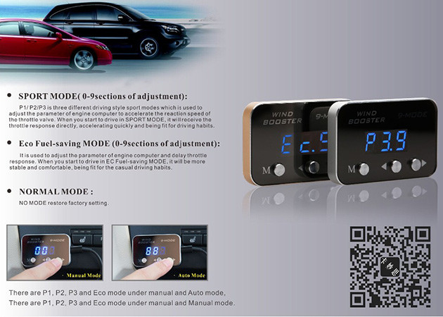 Universal Cars Electronic Throttle Accelerator 9 Mode 6mm Thickness