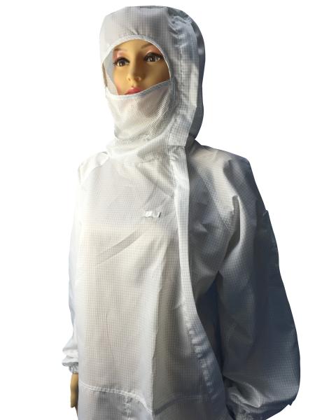 Buy cheap Biotech / Pharmaceutical ESD Safe Materials Cleanroom ESD Suit With Hood And Facemask from wholesalers