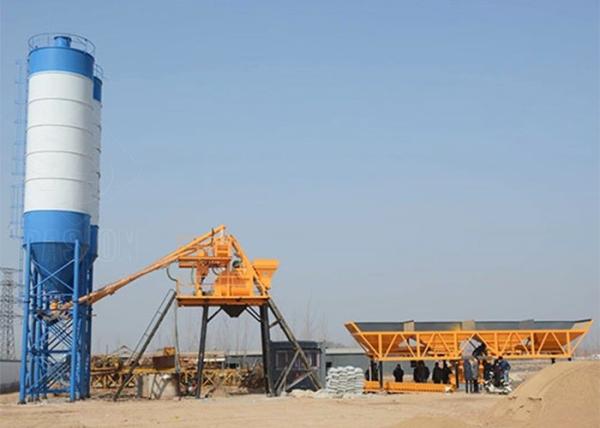 Commercial Portable Wet Batch Concrete Plant JS500 Twin Shaft Cement Mixer For