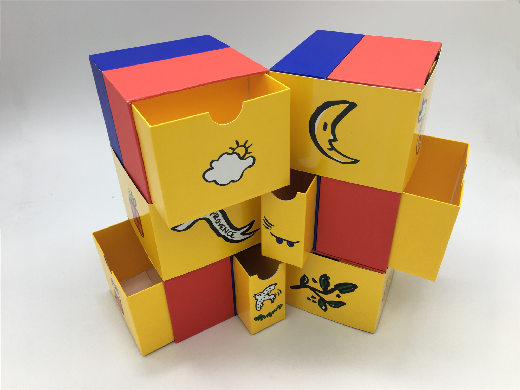 Reversible Gift Packaging Box With Drawer / Multidimensional Cardboard Storage Boxes For Cosmetic