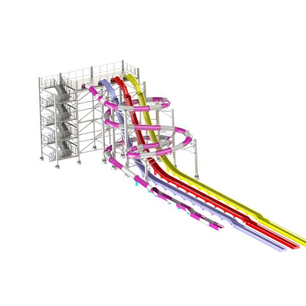 Buy cheap Environmental Friendly RAL Color Spiral Water Slide High Speed from wholesalers