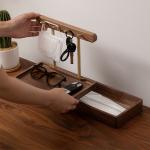 Solid wood key and accessories organizer living room desktop jewelry hook