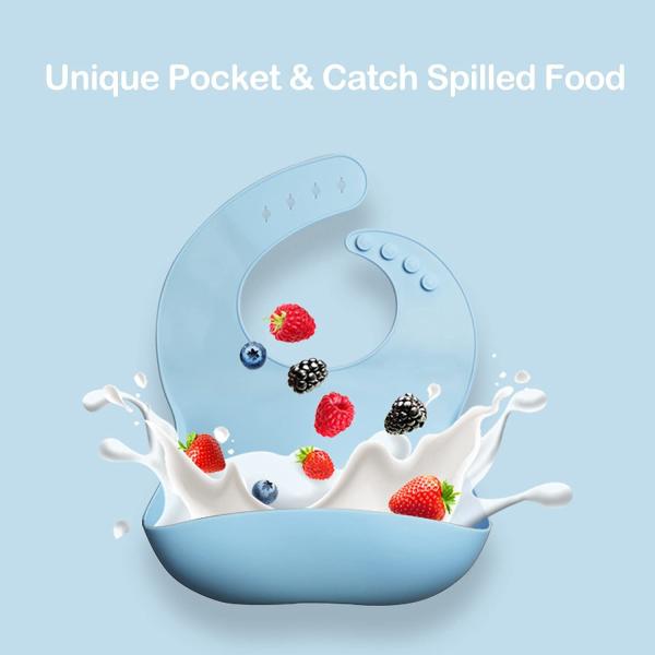 Buy cheap Boiling Water Safe Dust Proof Baby Feeding Silicone Apron Sturdy Allergy Friendly from wholesalers