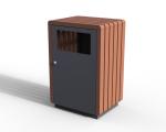 Outdoor Commercial Garbage Bin And Park Rubbish Bin Wood Ashtray Dustbin For