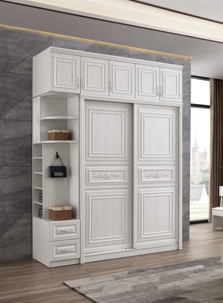 Buy cheap Eco Friendly White Wooden Wardrobe With Sliding Door Washable Height 20cm from wholesalers