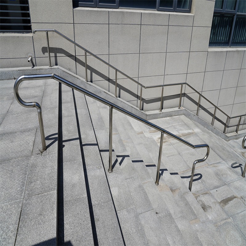 304SS Black Metal Outdoor Stair Handrail Railing Modern Satin Polish