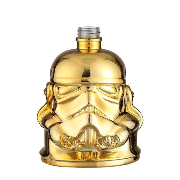 Buy cheap Top Collar Material Glass Gold Plated Human Face Shape Bottle for Brandy Tequila Rum from wholesalers