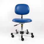 Black Ergonomic ESD Cleanroom Chairs 360 Swivel Height Adjustable PU Vinyl