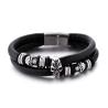 Buy cheap High Quality Stainless Steel Skeleton Skull Bracelet Men Vintage Jewelry Wholesale Black Leather Bracelets from wholesalers
