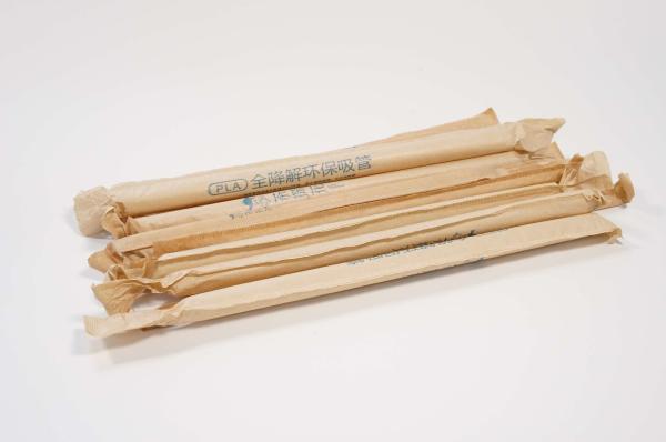 Buy cheap Pointed Biodegradable PLA Straws 12x230mm With Paper Wrap from wholesalers
