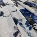 Herringbone Printed Women Suit Fabric 100gsm Chiffon And Polyester