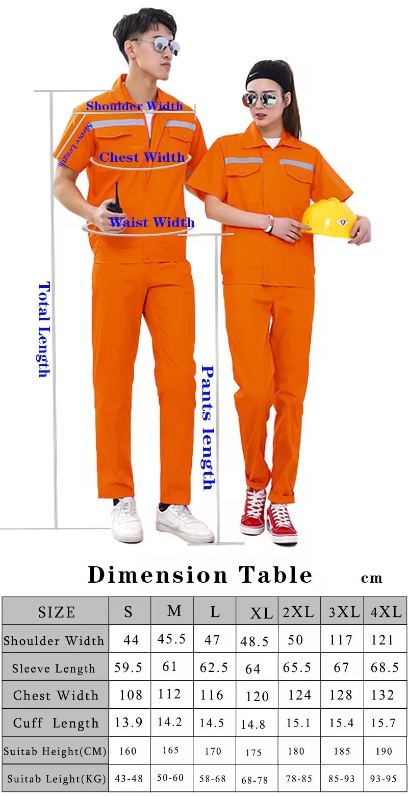 Factory New Fashion Durable Comfortable Windproof Work Clothes Orange Mens Work Clothes